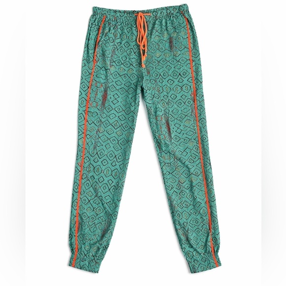 Anthropologie Pants - Anthropologie Hei Hei Geometric Drawstring Jogger Pants Teal Coral Boho 🌴